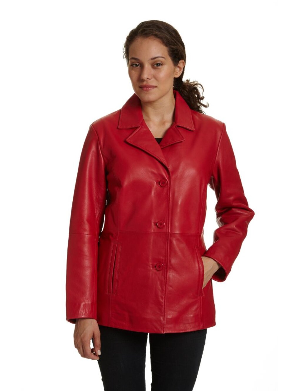 Vintage Excelled Collection Red Faux Leather Blazer Jacket
